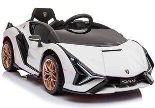 Ühekohaline laste elektriauto Lamborghini Sian, valge hind ja info | Laste elektriautod | hansapost.ee