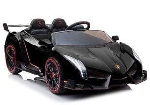 Двухместный электромобиль для детей Lamborghini Veneno, черный цена и информация | Электромобили для детей | hansapost.ee