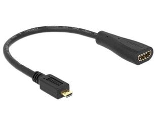 Delock - Adapter Micro HDMI-D(M)->HDMI-A(F) 23cm hind ja info | USB adapterid ja jagajad | hansapost.ee
