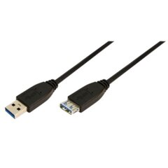 Logilink USB кабель, USB 3.0, AM to AF, черный, 1,00 м цена и информация | Кабели и провода | hansapost.ee