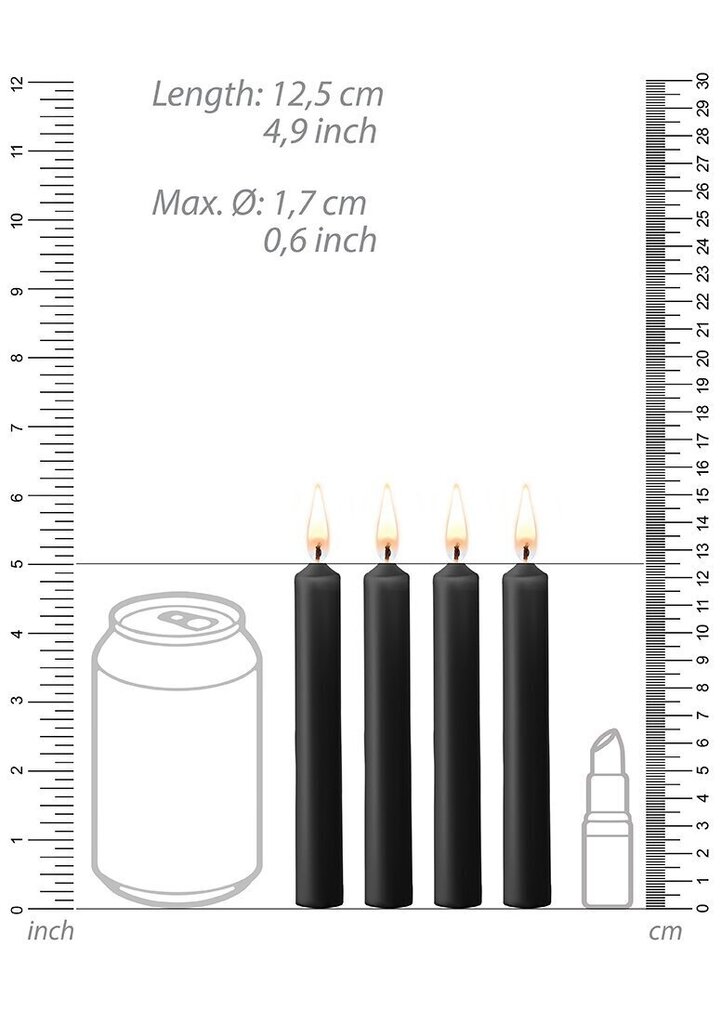 Ouch! küünalde komplekt Teasing Wax Candles, 4 tk. цена и информация | Massaažiõlid | hansapost.ee