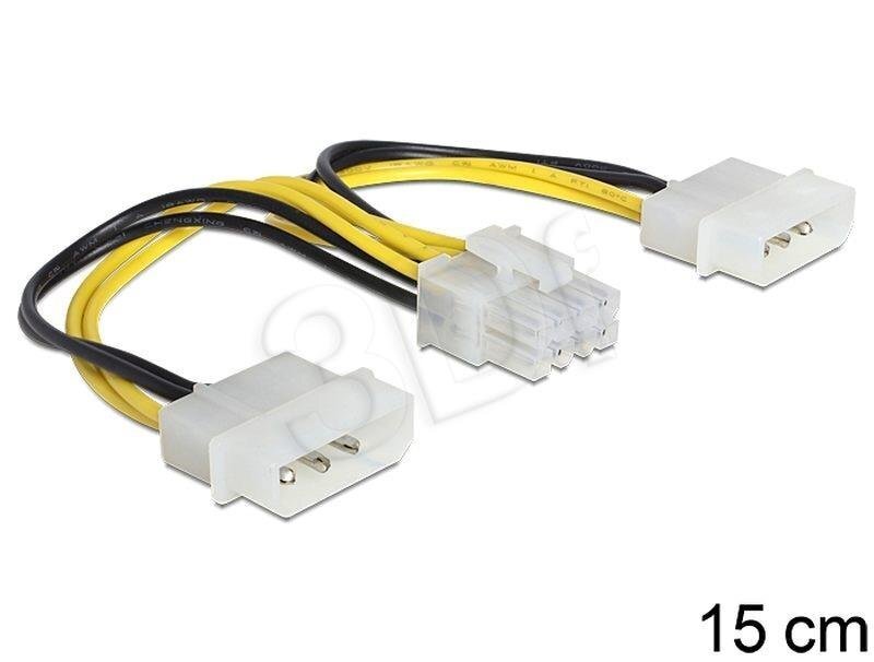 Delock 2x Molex - 8pin 0.15m цена и информация | Juhtmed ja kaablid | hansapost.ee