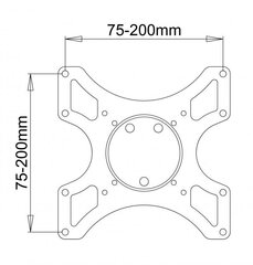 Telerikinnitus Sbox LCD-2900B, Vesa 200x200, 19"-43" hind ja info | Teleri seinakinnitused ja hoidjad | hansapost.ee