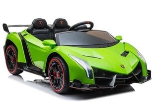 Kahekohaline elektriauto lastele Lamborghini Veneno, roheline hind ja info | Laste elektriautod | hansapost.ee