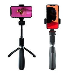 XO SS08 Selfie Stick 2in1 штатив телескопическая подставка с Bluetooth пульт дистанционного управления / черный цена и информация | XO Мобильные телефоны, Фото и Видео | hansapost.ee