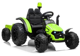 Ühekohaline elektriline traktor HZB-200 haagisega, roheline hind ja info | Laste elektriautod | hansapost.ee