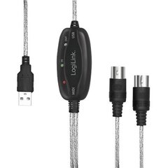 Logilink USB Midi Cable UA0037N цена и информация | Кабели и провода | hansapost.ee