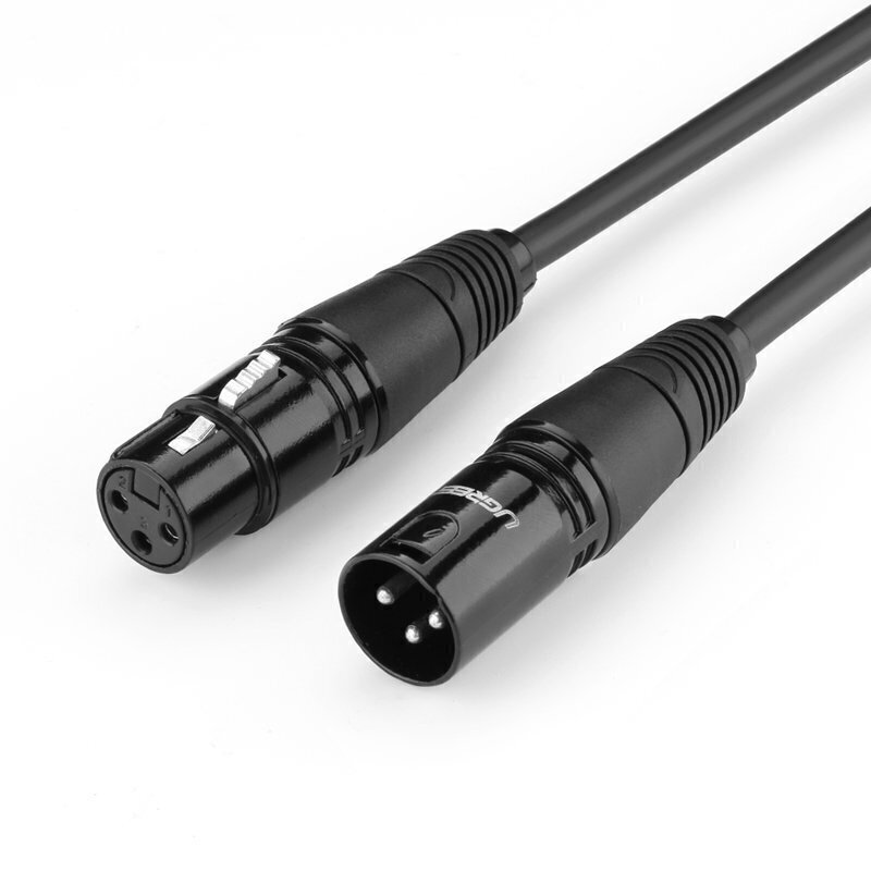 UGREEN XLR kuni XLR isane kaabel, 3 m, must, AV130 цена и информация | Juhtmed ja kaablid | hansapost.ee