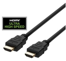 HDMI kaabel DELTACO ULTRA High Speed, 0.5m, eARC, QMS, 8K at 60Hz, 4K at 120Hz, must / HU-05 цена и информация | Кабели и провода | hansapost.ee