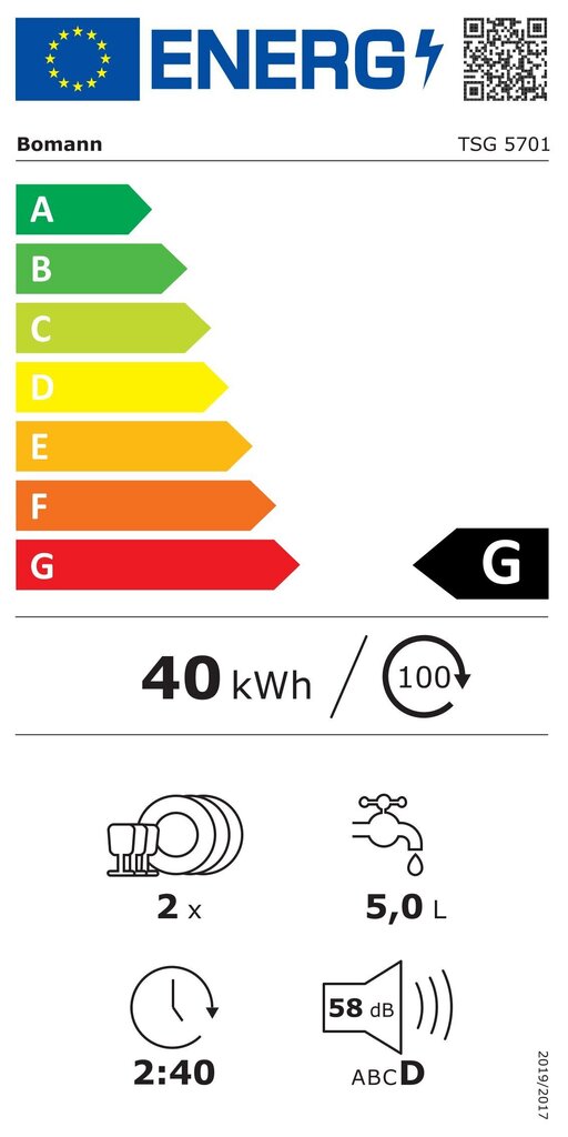 Bomann TSG5701 hind ja info | Nõudepesumasinad | hansapost.ee