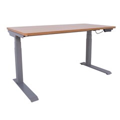 Töölaud Ergo 2-mootoriga 140 x 70 x H61-126 cm, helepruun price and information | Computer desks, writing desks | hansapost.ee