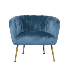 Кресло TUCKER 78x71xH69см, синее бархатное полотно, золотые стальные ножки цена и информация | Кресла для отдыха | hansapost.ee