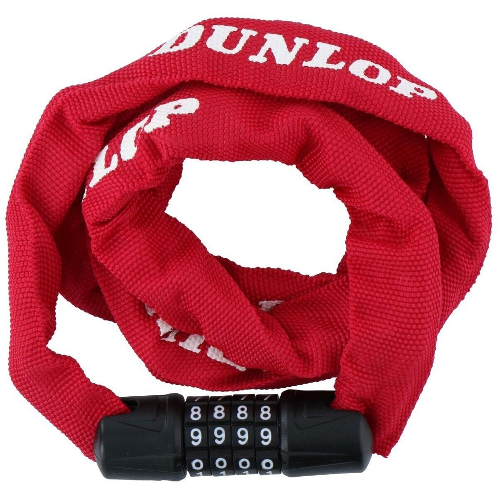 Jalgrattalukk koodiga Dunlop, 120 cm, punane hind ja info | Muud jalgratta tarvikud | hansapost.ee