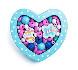 Puidust helmestekomplekt „Sinine süda“, Woody hind ja info | Arendavad laste mänguasjad | hansapost.ee