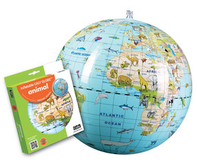 Надувной глобус-мяч CALY, Мировые животные, 40742, 30 см цена и информация | Развивающие игрушки для детей | hansapost.ee