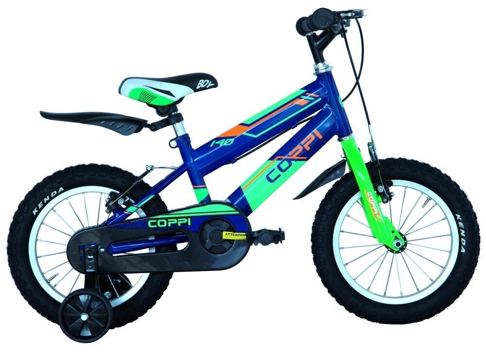 BICYCLE 14" JUNIOR MAN ARGO/BLUE/GREEN 8001446125144 COPPI hind ja info | Jalgrattad | hansapost.ee