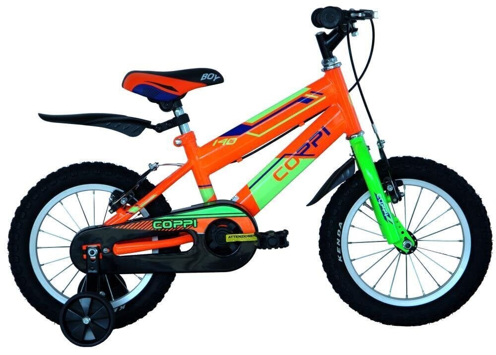 BICYCLE 14" JUNIOR MAN ARGO/ORANGE/GRN 8001446125137 COPPI hind ja info | Jalgrattad | hansapost.ee