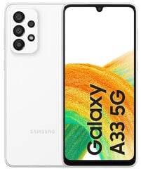 Samsung Galaxy A33 5G, 6/128GB, Dual SIM, Awesome White цена и информация | Мобильные телефоны | hansapost.ee