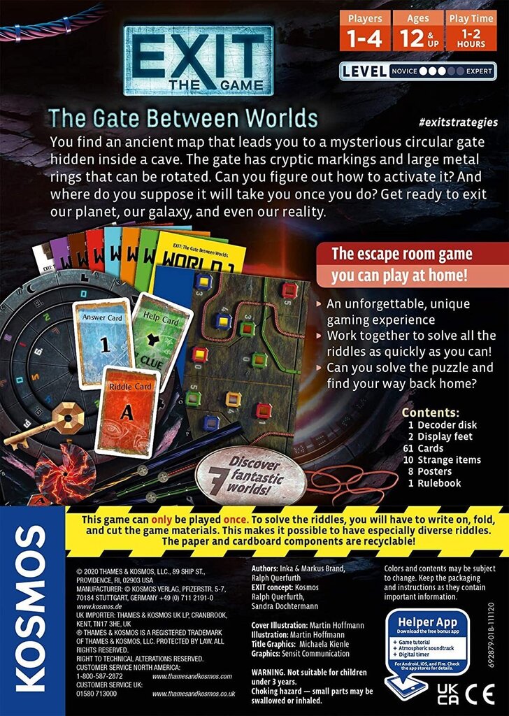 Lauamäng Exit: The Game – The Gate Between Worlds, EN hind ja info | Lauamängud ja mõistatused perele | hansapost.ee