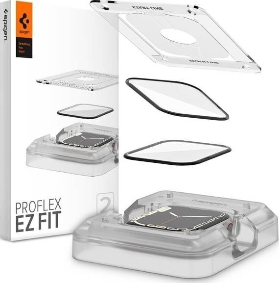 Spigen hübriid kaitseklaas ProFlex EZ Fit kellale Apple Watch Series 7 (45mm) jaApple Watch Series 8 (45 mm) hind ja info | Nutikellade aksessuaarid ja tarvikud | hansapost.ee