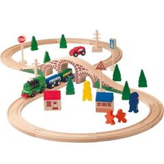 Поезд с рельсами и модель автомобиля Woody, 91121 цена и информация | Игрушки для мальчиков | hansapost.ee
