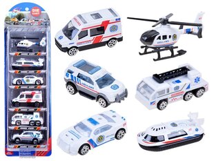 Metallist kiirabisõidukite komplekt Die Cast, 6 tk цена и информация | Игрушки для мальчиков | hansapost.ee