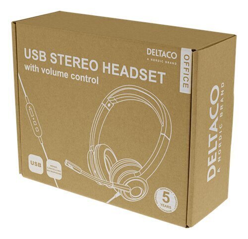 Deltaco Office USB Stereo Black hind ja info | Kõrvaklapid | hansapost.ee