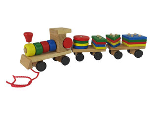 Puidust järelveetav rong-sorteerija hind ja info | Beebide mänguasjad | hansapost.ee