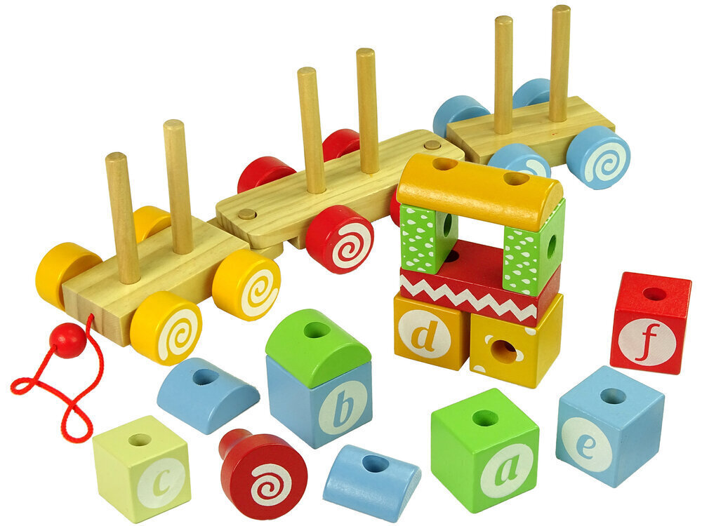 Puidust rong nööriga - ABC tähe kujud цена и информация | Beebide mänguasjad | hansapost.ee