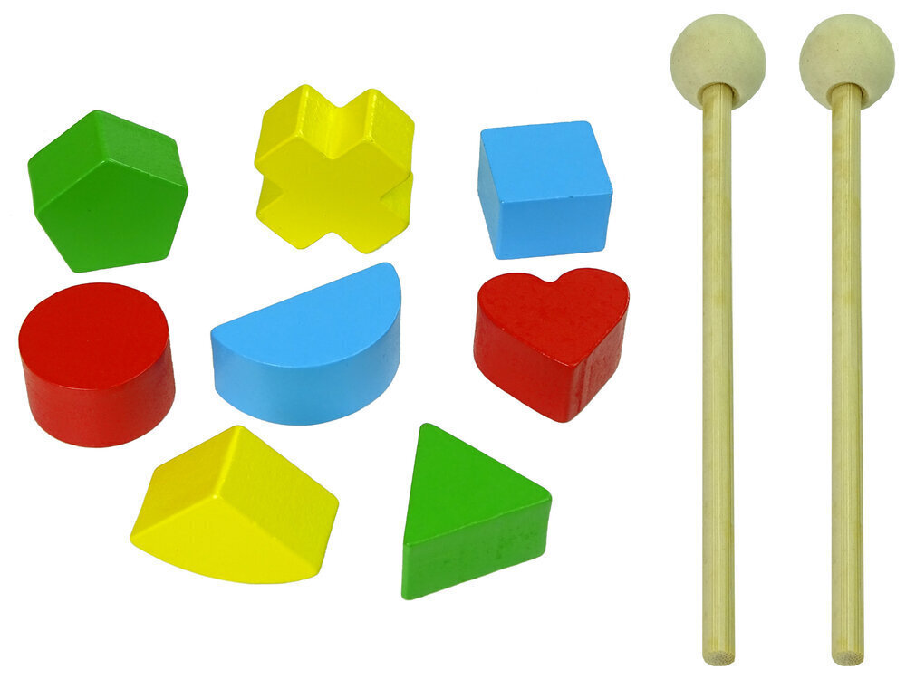 Värvikas puidust käimistugi, geomeetrilised kujud, helmed hind ja info | Beebide mänguasjad | hansapost.ee