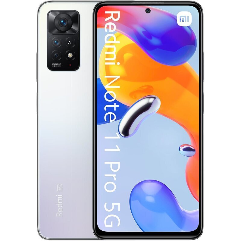 Xiaomi Redmi Note 11 Pro 5G Dual SIM 6/128GB,MZB0AVWEU Polar White. цена и информация | Telefonid | hansapost.ee