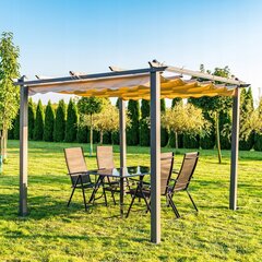 Paviljon Pergola, 300x300 cm, beež hind ja info | Varikatused ja aiatelgid | hansapost.ee