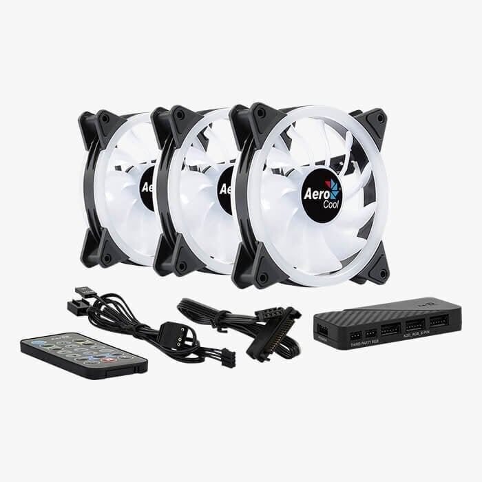 Kaugjuhtimispuldiga arvuti jahuti komplekt Aerocool Duo 12 Pro ARGB, 12 cm hind ja info | Arvuti ventilaatorid | hansapost.ee