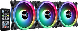 AEROCOOL DUO 12 PRO ARGB 12cm Комплект кулеров для компьютера с дистанционным управлением цена и информация | Aerocool Компьютерная техника | hansapost.ee