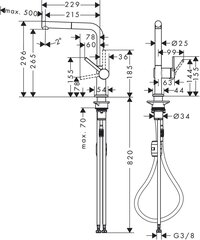 Смеситель для кухни с выдвижным шлангом Hansgrohe Talis M54 72808670 цена и информация | Кухонные смесители  | hansapost.ee