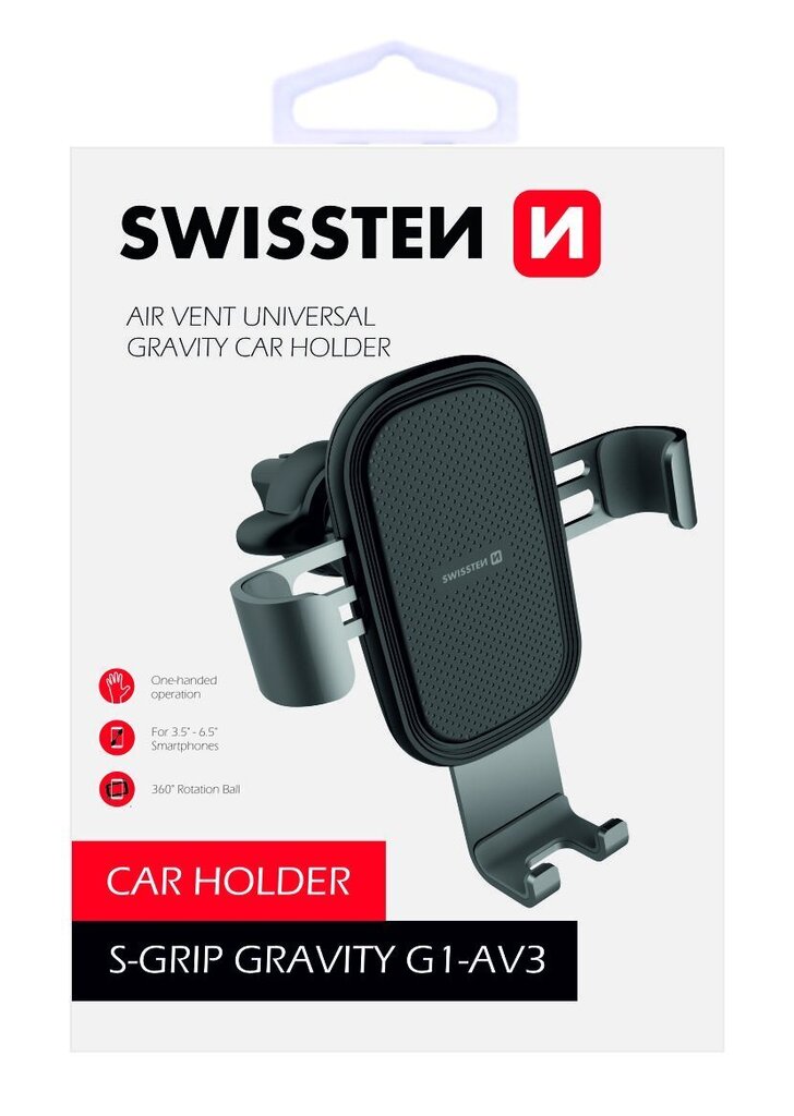 Swissten S-GRIP G1-AV3 Metal Age Gravity 360 Universal Car Air Vent Holder For Devices Silver hind ja info | Telefonihoidjad | hansapost.ee