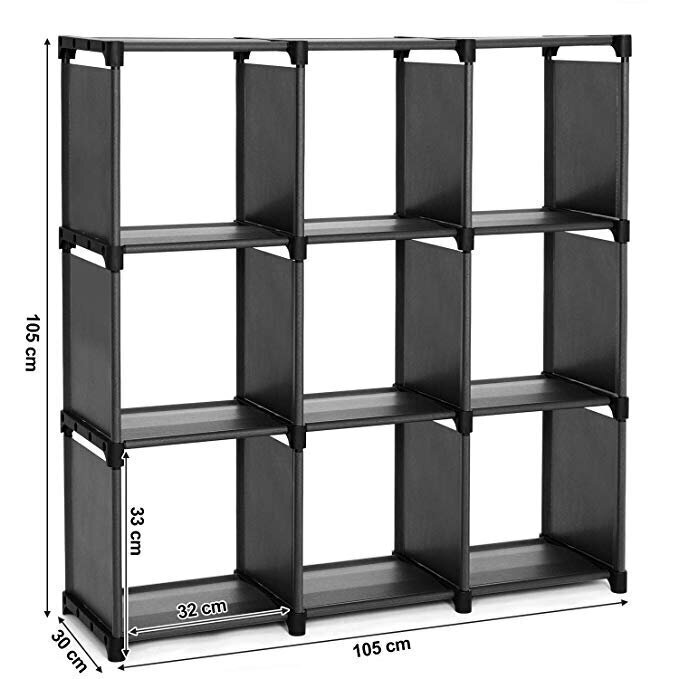 Tekstiilist riiul Songmics 105 cm, must hind ja info | Riiulid | hansapost.ee