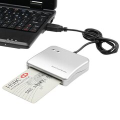 ID-kaardi lugeja Fusion PC / SC / CCID ISO7816 USB (+ SIM) Balts hind ja info | USB adapterid ja jagajad | hansapost.ee