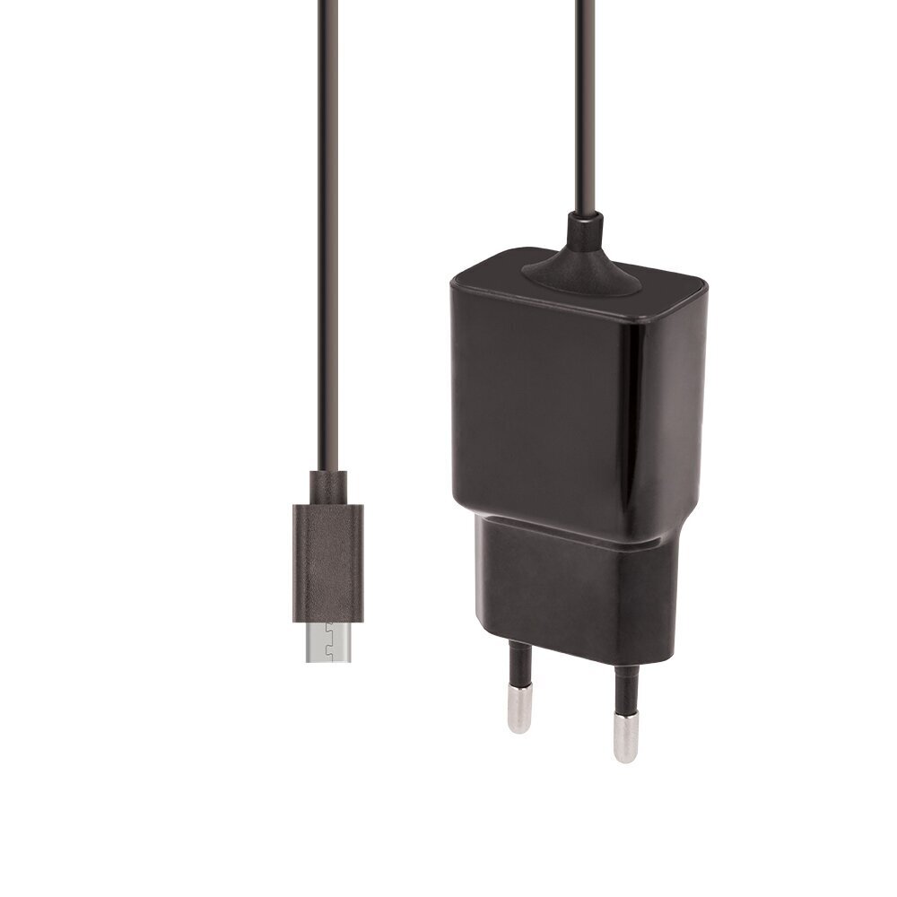 Maxlife MXTC-03 laadija 2.1A must microUSB kaabliga 1 m цена и информация | Laadijad mobiiltelefonidele | hansapost.ee