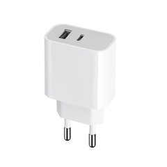 Maxlife MXTC-05 PD + QC charger 1x USB-C 1x USB 20W white цена и информация | Зарядные устройства для телефонов | hansapost.ee