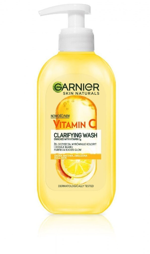 Kirgastav puhastav näogeel Garnier Vitamin C 200 ml цена и информация | Näopuhastusvahendid | hansapost.ee