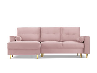 Pehme nurgadiivan Micadoni Home Leona 4S, roosa/kuldne värv цена и информация | Угловые диваны | hansapost.ee