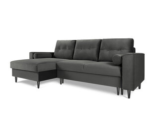 Мягкий уголок Micadoni Home Leona 4S, темно-серый/черный цвет цена и информация | Угловые диваны | hansapost.ee