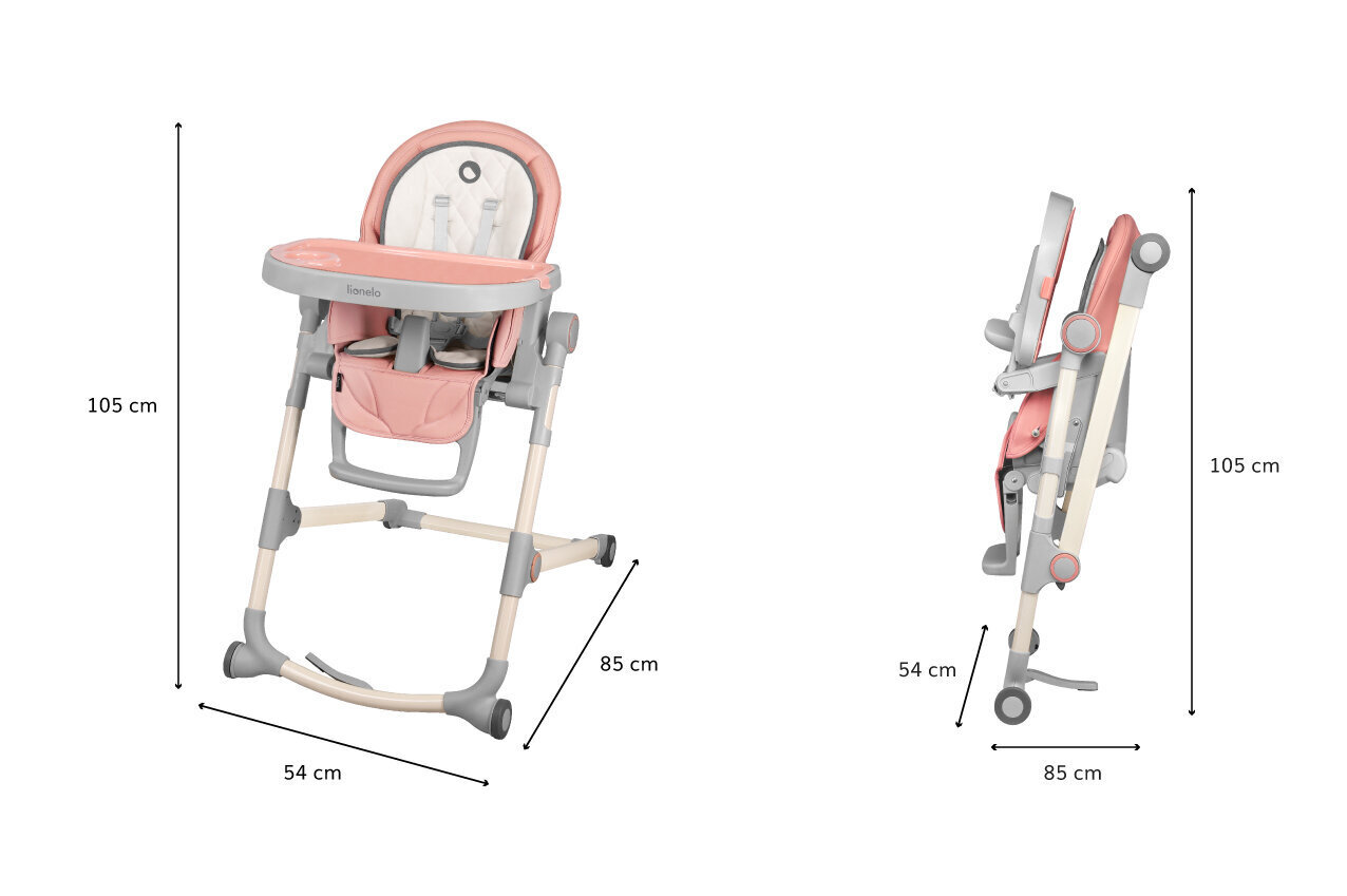 Söögitool Lionelo Cora Bubblegum цена и информация | Laste söögitoolid | hansapost.ee