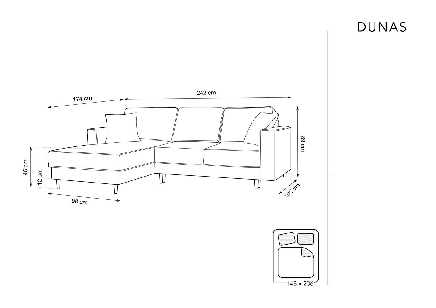 Pehme nurgadiivan Micadoni Home Dunas 4S, hall/must hind ja info | Nurgadiivanid ja nurgadiivanvoodid | hansapost.ee