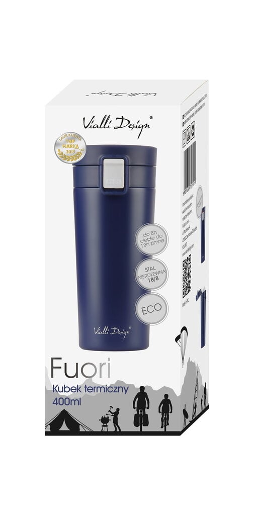 Vialli Design termostass Fuori, 400 ml, tumesinine цена и информация | Termosed ja termokruusid | hansapost.ee