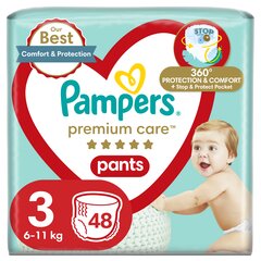 Подгузники-трусики PAMPERS Premium Care Pants, Value Pack, 3 размер, 48 шт. цена и информация | Пеленки | hansapost.ee