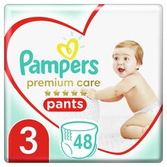 Подгузники-трусики PAMPERS Premium Pants, Value Pack, 3 размер, 48 шт. цена и информация | Пеленки | hansapost.ee