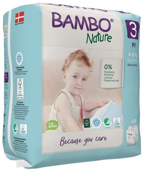 Orgaanilised mähkmed BAMBO NATURE 3 (4-8 kg), 28 tk цена и информация | Mähkmed, riidest mähkmed | hansapost.ee