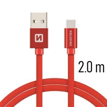 Swissten Textile Universal Quick Charge 3.1 USB-C Data and Charging Cable 2m Red цена и информация | Mobiiltelefonide kaablid | hansapost.ee
